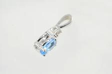 10K BLUE STONE & DIAMOND PENDANT - Photo 5