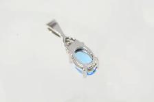 10K BLUE STONE & DIAMOND PENDANT - Photo 6