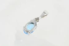 10K BLUE STONE & DIAMOND PENDANT - Photo 7