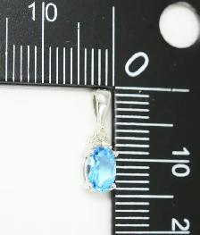 10K BLUE STONE & DIAMOND PENDANT - Photo 8