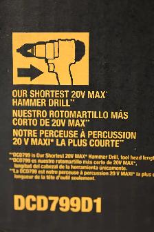 Dewalt Hammer Drill Model DCD799D1 with 2ah battery Charger Bag - Photo 7