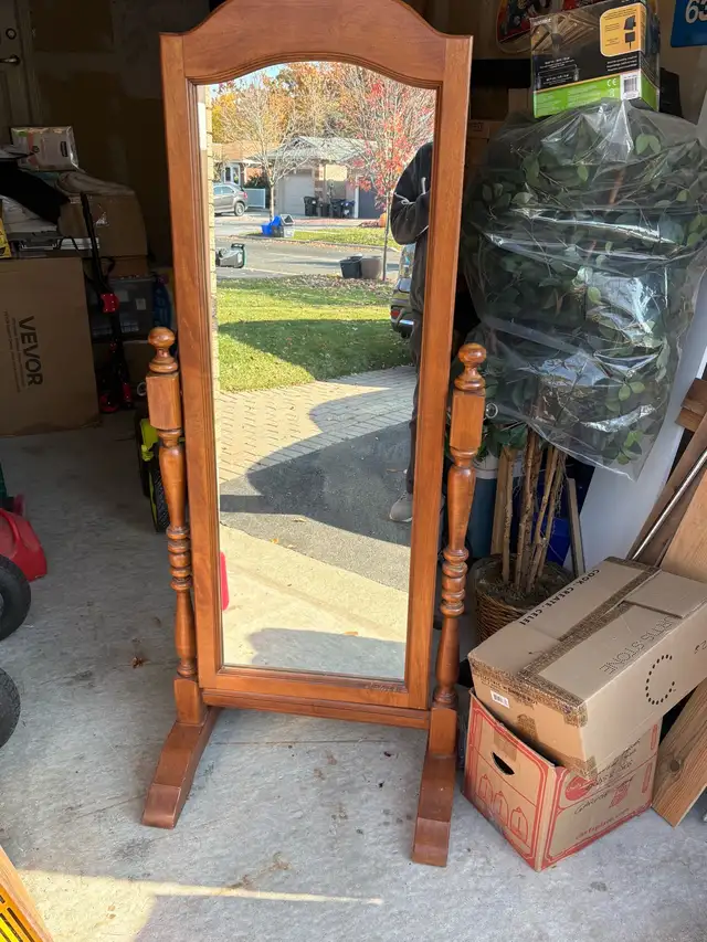 Vintage floor stand mirror