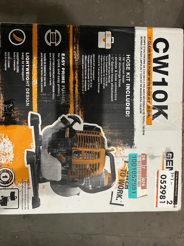 GENERAC 1" PORTABLE WATER PUMP