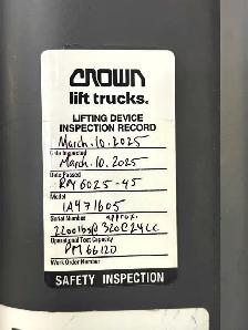 Crown RM6025-45 Reach Truck - 4,500 lb - Liquidation - Photo 8