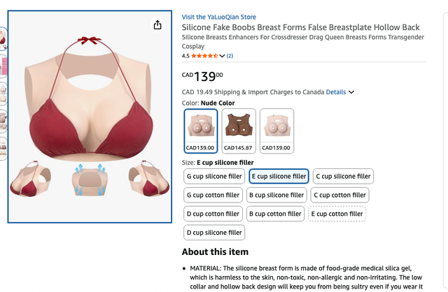 Silicone breasts for costumes. Never used.