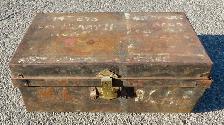 PAST and PRESENT ANTIQUES - WW11 R.C.A.F. METAL FOOTLOCKER TRUNK