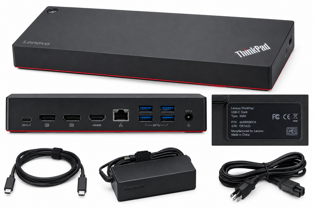 NEW Lenovo ThinkPad USB-C Dock Type 40A9 DK1633 Docking Station
