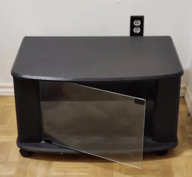 Black Color TV stand with Glass Door