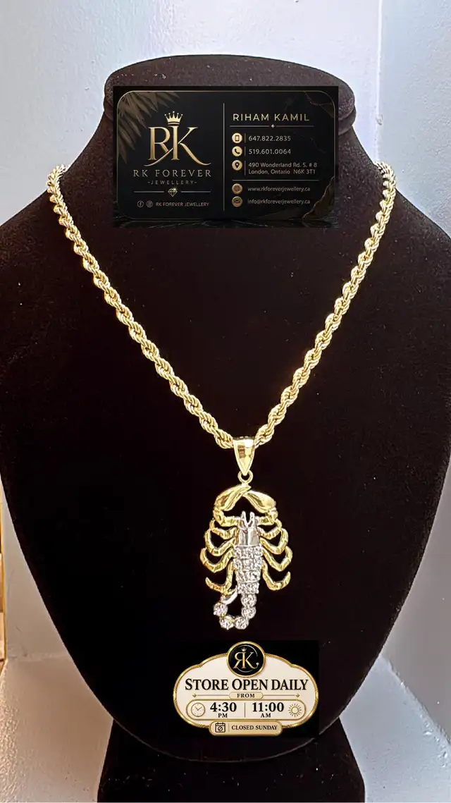 10k yellow gold chain & pendant R72