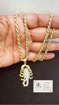 10k yellow gold chain & pendant R72 - Photo 4