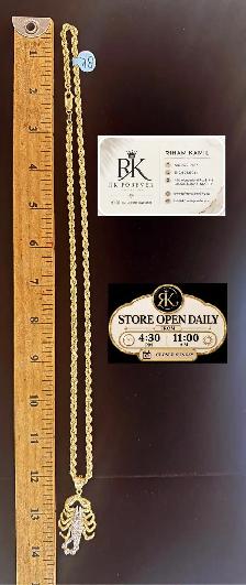 10k yellow gold chain & pendant R72 - Photo 5