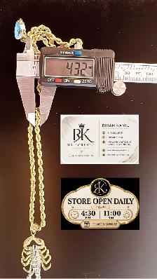 10k yellow gold chain & pendant R72 - Photo 6