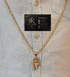 10k yellow gold chain & pendant R72 - Photo 7