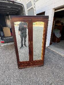 Free delivery antique Vintage Wooden Armoire with Mirror - Photo 2