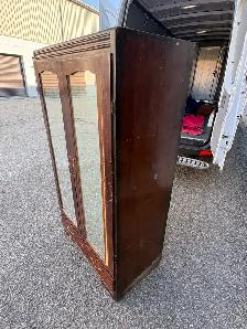 Free delivery antique Vintage Wooden Armoire with Mirror - Photo 4