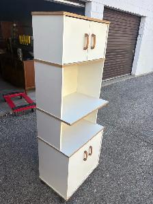 Free delivery used White Tall Storage Cabinet with Two Cabinets - Photo 2