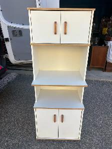 Free delivery used White Tall Storage Cabinet with Two Cabinets - Photo 3