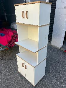 Free delivery used White Tall Storage Cabinet with Two Cabinets - Photo 4