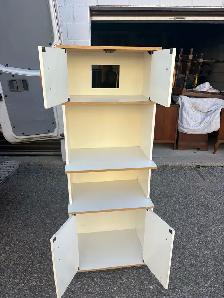 Free delivery used White Tall Storage Cabinet with Two Cabinets - Photo 5