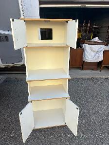 Free delivery used White Tall Storage Cabinet with Two Cabinets - Photo 6