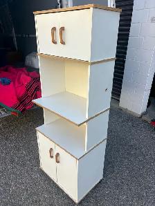 Free delivery used White Tall Storage Cabinet with Two Cabinets - Photo 7