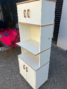 Free delivery used White Tall Storage Cabinet with Two Cabinets - Photo 8
