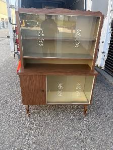 Free delivery used Vintage Mid-Century Style Glass Display Hutch