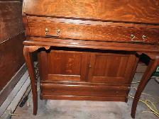 Rare antique barrister Drop-Front Desk with 2 cupboards restored - Photo 2