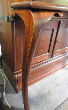 Rare antique barrister Drop-Front Desk with 2 cupboards restored - Photo 3