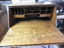 Rare antique barrister Drop-Front Desk with 2 cupboards restored - Photo 4