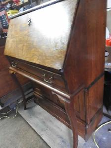 Rare antique barrister Drop-Front Desk with 2 cupboards restored - Photo 9