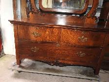 Antique Oak/Ash Princess Dresser Vanity with Mirror  circa 1910 - Photo 3