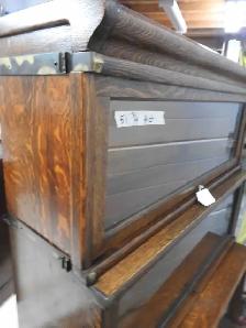 antique  double 'step back' 3 level barrister bookcase Restored - Photo 3