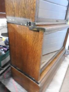 antique  double 'step back' 3 level barrister bookcase Restored - Photo 5
