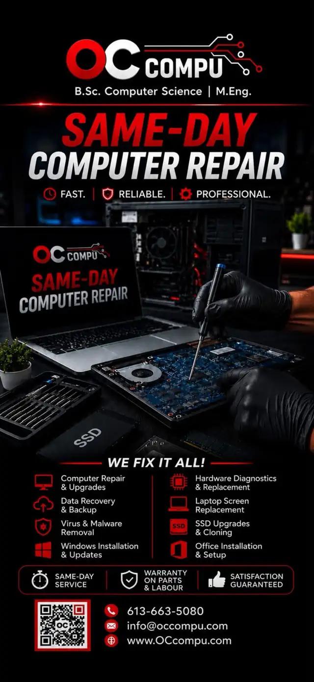Same Day Computer Repair Laptop in Ottawa Best Price