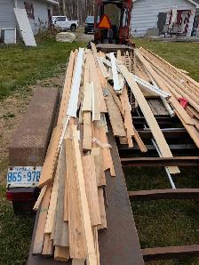 For sale big pile of interior wood lengths.