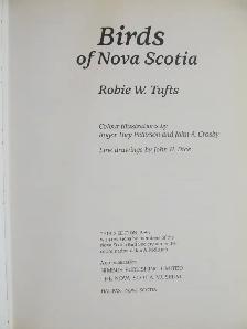 BIRDS OF NOVA SCOTIA by Robie W. Tufts - 1986 HC - Photo 2