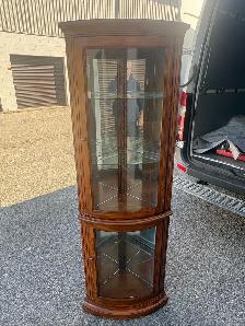 Free delivery used Wooden Corner Curio Cabinet - Photo 2
