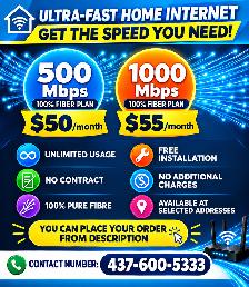 Unlimited High-Speed Fiber Internet