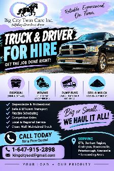 Truck with driver for hire!