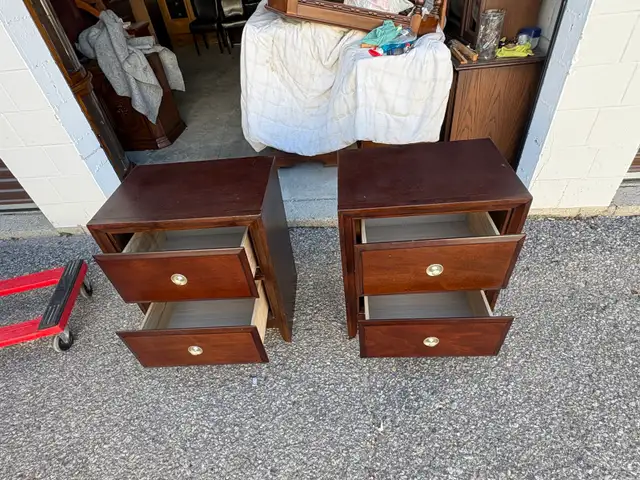 Free delivery used Set of 2 Dark Wood Nightstands