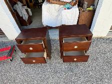 Free delivery used Set of 2 Dark Wood Nightstands