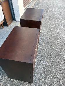 Free delivery used Set of 2 Dark Wood Nightstands - Photo 4