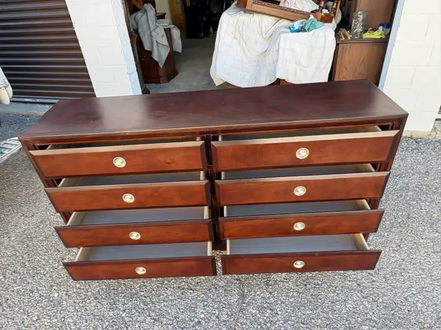Free delivery used Dark Wood 8-Drawer Dresser