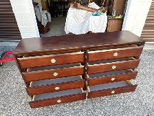 Free delivery used Dark Wood 8-Drawer Dresser - Photo 2