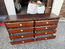 Free delivery used Dark Wood 8-Drawer Dresser - Photo 3