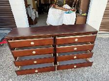 Free delivery used Dark Wood 8-Drawer Dresser - Photo 4