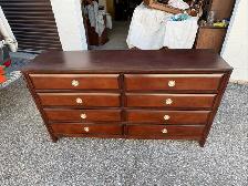 Free delivery used Dark Wood 8-Drawer Dresser - Photo 7