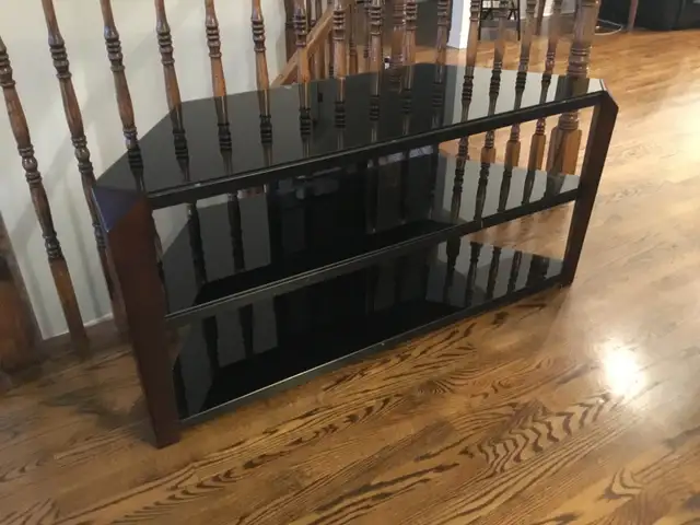 Black Glass TV Stand