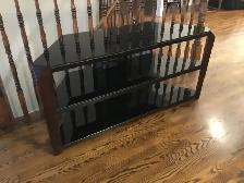 Black Glass TV Stand